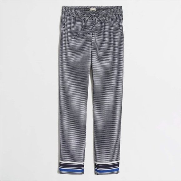 J. Crew Geo Print Drapey Drawstring Pants - Picture 1 of 6